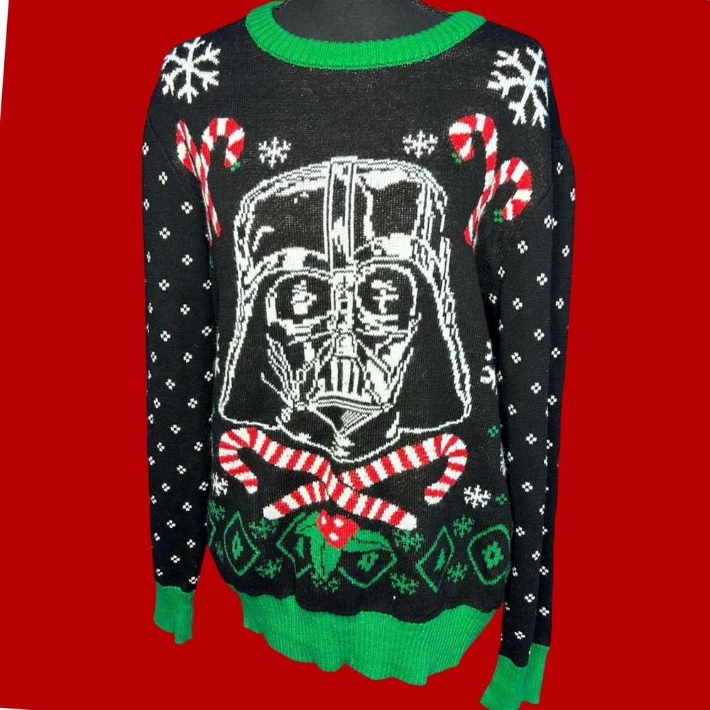 Mens Star Wars Darth Vader Christmas Sweater Sz M Festive Holiday Party Novelty